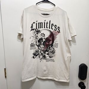 Skull Graphic Men's T-Shirt - Cream